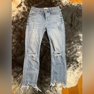 TRUE CRAFT high-rise, slim crop jeans